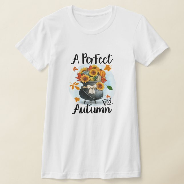 Beautiful Modern Thanksgiving Autumn Collection T-Shirt (Laydown)