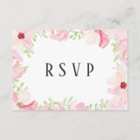 Beautiful  Modern Watercolor Anemone Flower RSVP