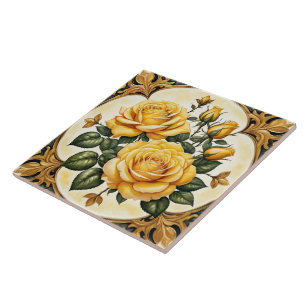 Beautiful Modern Yellow Rose Collection Tile