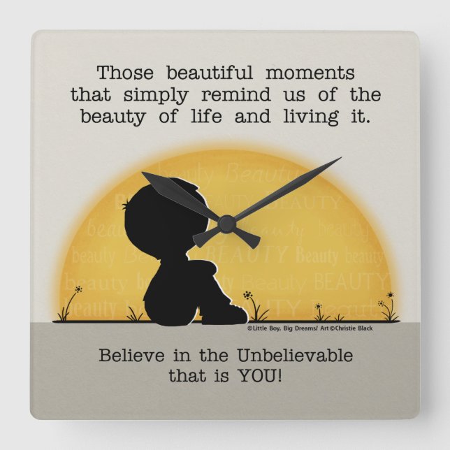 Beautiful Moments Square Wall Clock (Front)