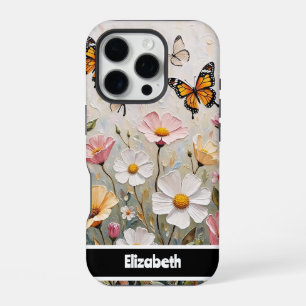 Beautiful Monarch Butterflies Colourful Wildflower iPhone 16 Pro Case