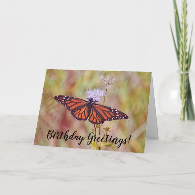 Beautiful Monarch Butterfly Birthday Card (Front)