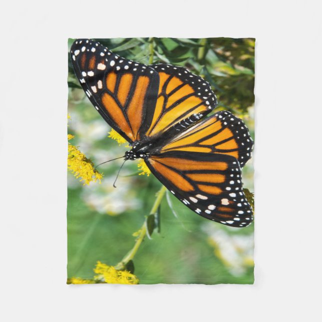 Beautiful Monarch Butterfly Fleece Blanket (Front)