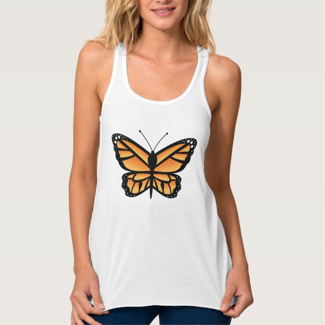 Beautiful Monarch Orange Butterfly Illustration Singlet (Front)