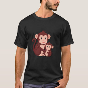 Beautiful Monkey Mom and Her Cute Baby Mothers Day T-Shirt