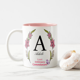 Beautiful Monogram Personalised Initial Name Two-Tone Coffee Mug