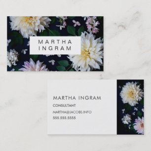 Beautiful moody dahlia design business card