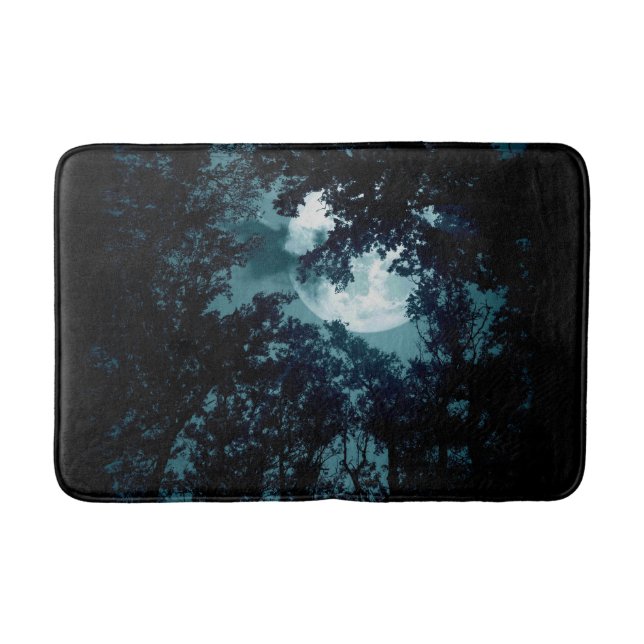 Beautiful Moon Glow Though Trees  Bath Mat (Front)