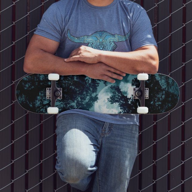 Beautiful Moon Glow Though Trees  Skateboard (Outdoor 3)