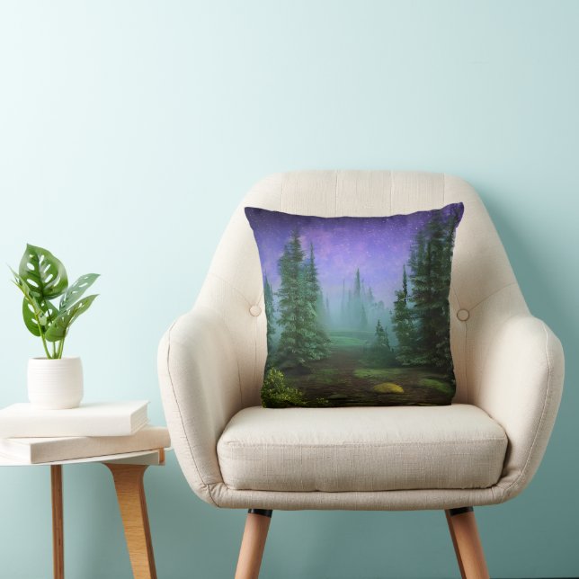 Beautiful Moonlight Wilderness Scene Cushion (Chair)