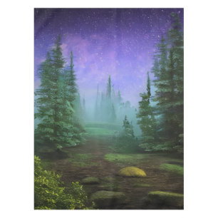 Beautiful Moonlight Wilderness Scene Tablecloth