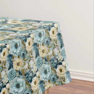 Beautiful Moonlit Petals Flowers Tablecloth