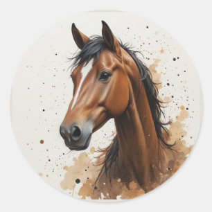 Beautiful Morgan Horse Animal Art Classic Round Sticker