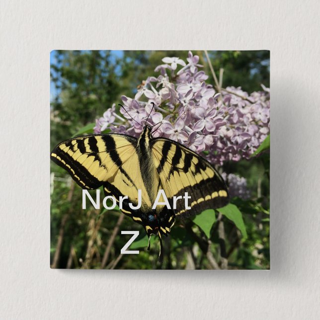 Beautiful morning butterfly design by NorJ Art 15 Cm Square Badge (Front)