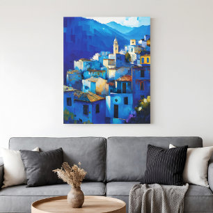 Beautiful Moroccan Blue Medina City Chefchaouen Canvas Print