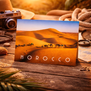 Beautiful Morocco Desert Sahara Camel Riding Trip Postcard