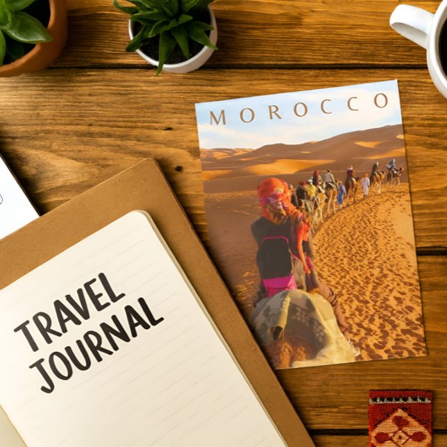 Beautiful Morocco Desert Sahara Camel Trip Postcard (Creator Uploaded)