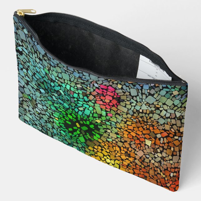 Beautiful mosaic accessory pouch (Open)