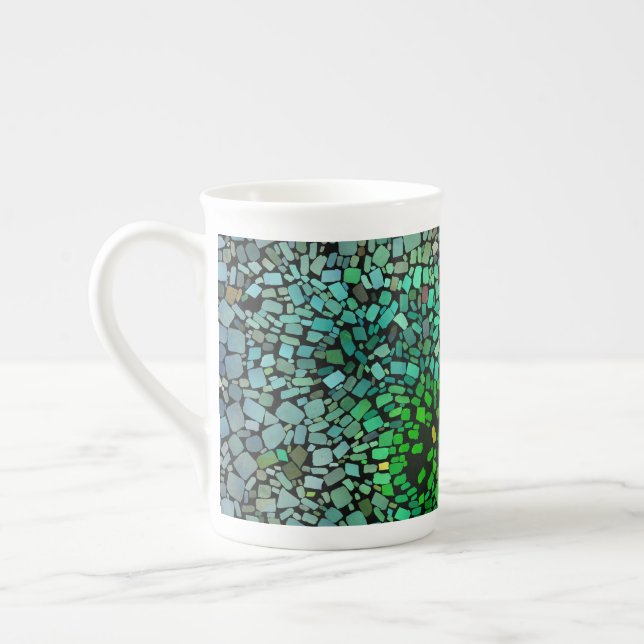 Beautiful mosaic bone china mug (Left)
