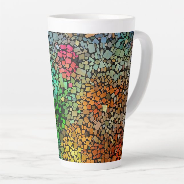 Beautiful mosaic latte mug (Right Angle)