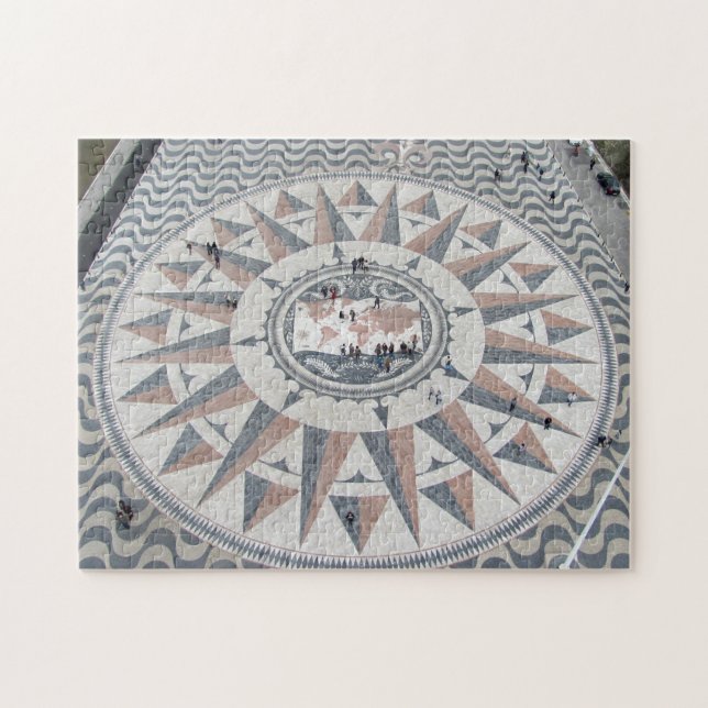 Beautiful mosaic tile pattern Lisbon, Portugal Jigsaw Puzzle (Horizontal)