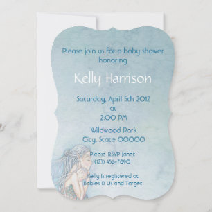 Beautiful Mother and Baby Mermaid Baby Shower Invitation