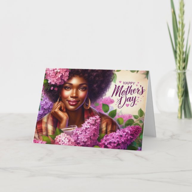 Beautiful Mother's Day Purple Lilacs Floral  Card (Front)