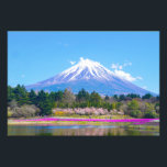 Beautiful Mount Fuji | Shizuoka Prefecture Japan Photo Print<br><div class="desc">Enjoy this cool puzzle with colourful photo of Fuji-san.. Mount Fuji in Shizuoka prefecture in Central Japan.. in the scene are some beautiful traditional spring blossoms,  a beautiful calm lake,  and evergreen trees.</div>
