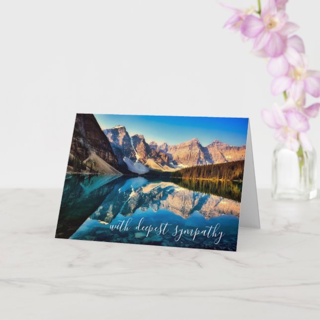 Beautiful Mountain Calm Water Scenery Sympathy  Card (Orchid)