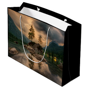 Beautiful Mountain Lake, Evening Photo Large Gift Bag