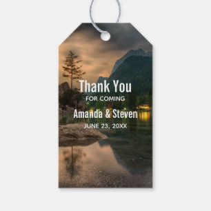 Beautiful Mountain Lake, Evening Photo Wedding Gift Tags