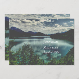 Beautiful Mountain Lake Reflections Wedding Invitation