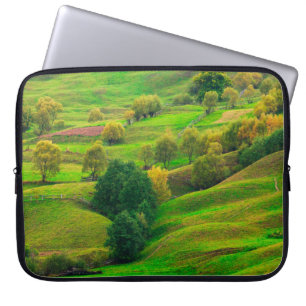 Beautiful mountain landscape in evening sunlight. laptop sleeve