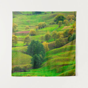Beautiful mountain landscape in evening sunlight. tapestry