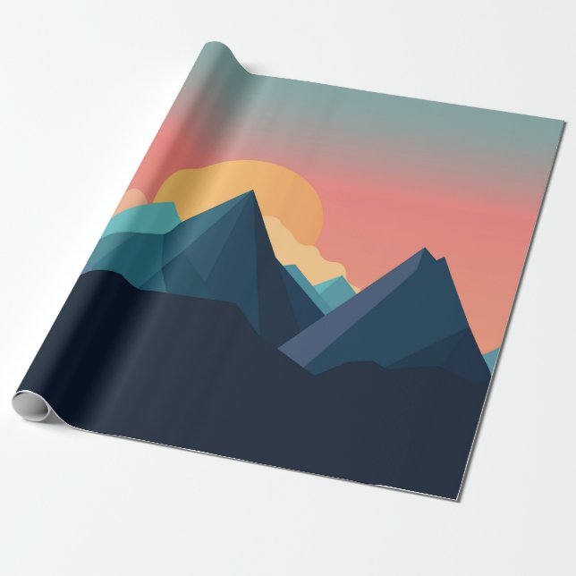 Beautiful mountain landscape wrapping paper (Unrolled)