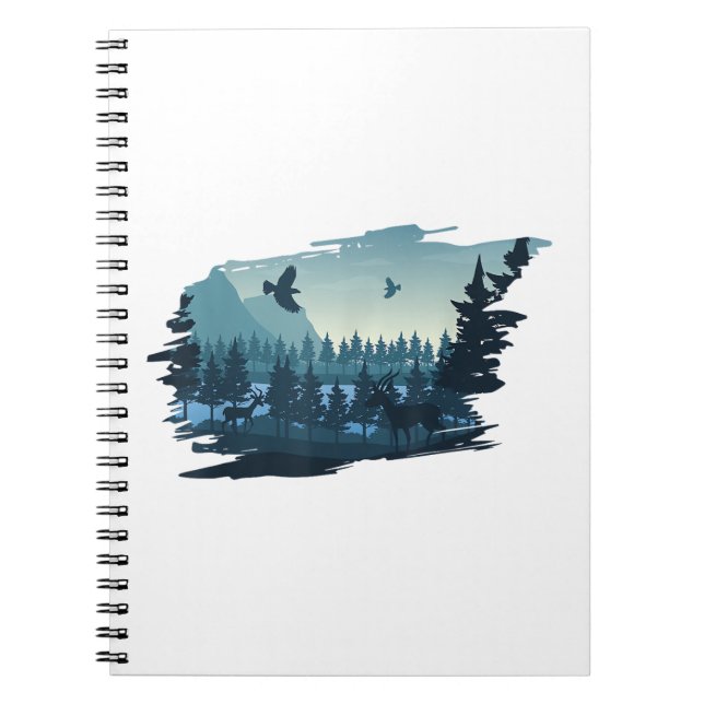 Beautiful Mountain, Nature Trees and Forest Notebook (Front)