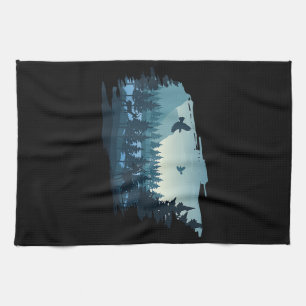 Beautiful Mountain, Nature Trees and Forest Tea Towel