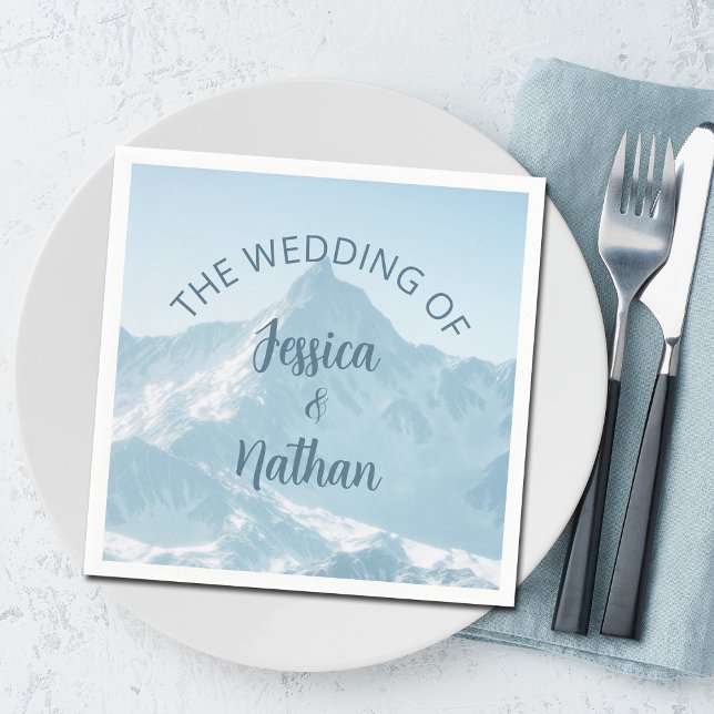 Beautiful Mountain Photography Winter Wedding Napkin (Creator Uploaded)