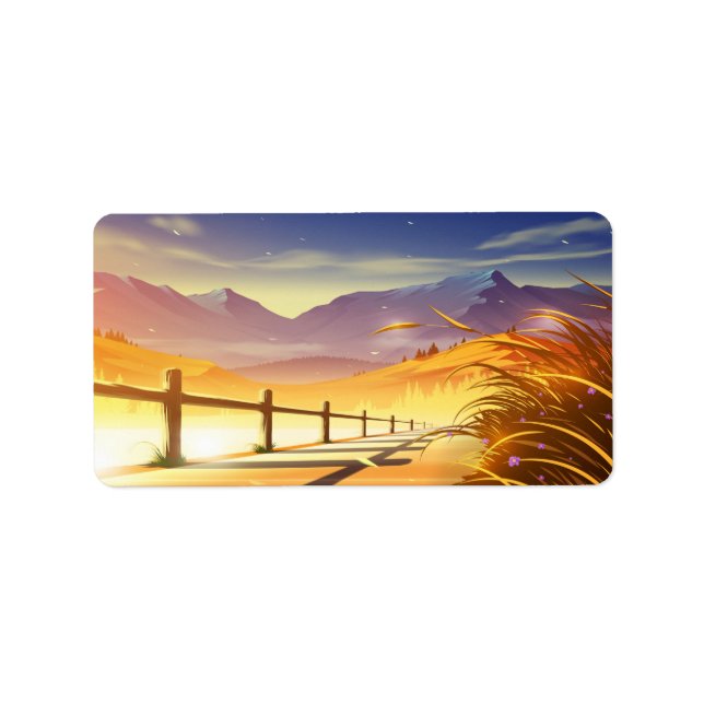 Beautiful mountain scenery label (Front)
