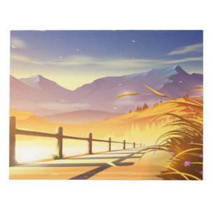 Beautiful mountain scenery notepad