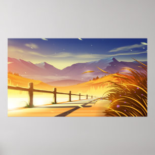 Beautiful mountain scenery poster