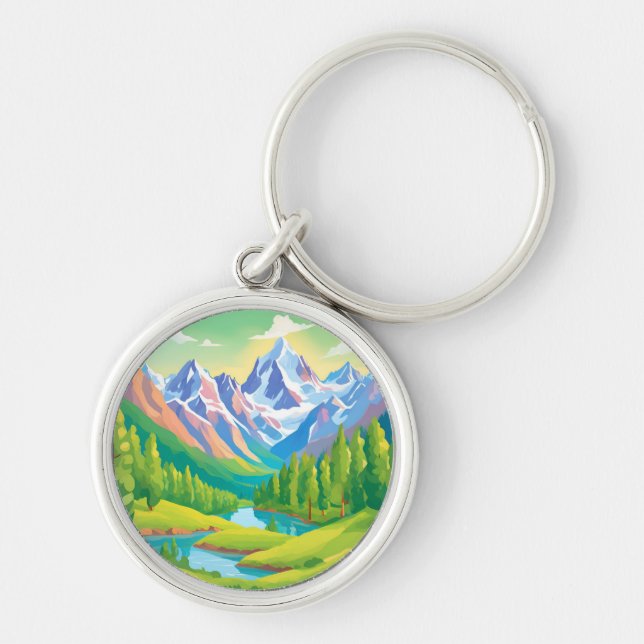 Beautiful Mountains Key Ring (Front)