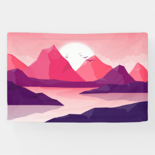 Beautiful mountains landscape banner