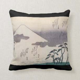 Beautiful Mt. Fuji in Japan circa 1800s Cushion