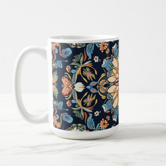 Beautiful mug with stylish floral pattern (Left)