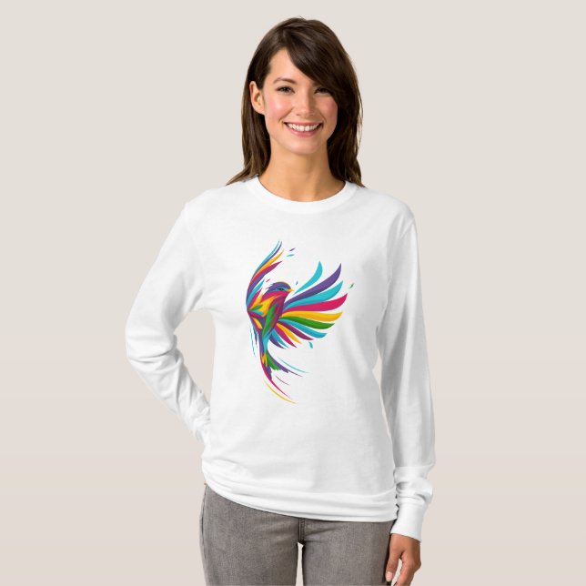 Beautiful Multi Colour Bird Women's T-Shirt (Front Full)