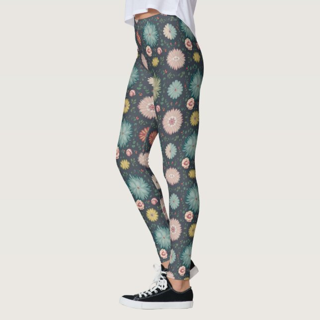 Beautiful Multi colour floral pattern Leggings (Left)