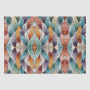 Beautiful multi coloured ice crystal feathers  tissue paper