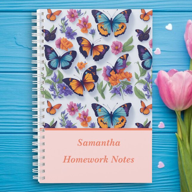 Beautiful Multicolor Butterflies Kids School Notebook (Creator Uploaded)