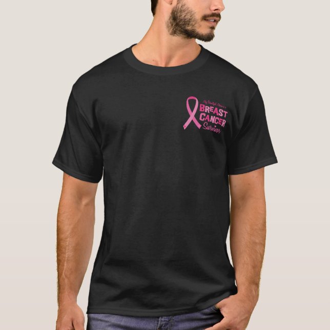 Beautiful Mum Breast Cancer Survivor Pocket T-Shirt (Front)